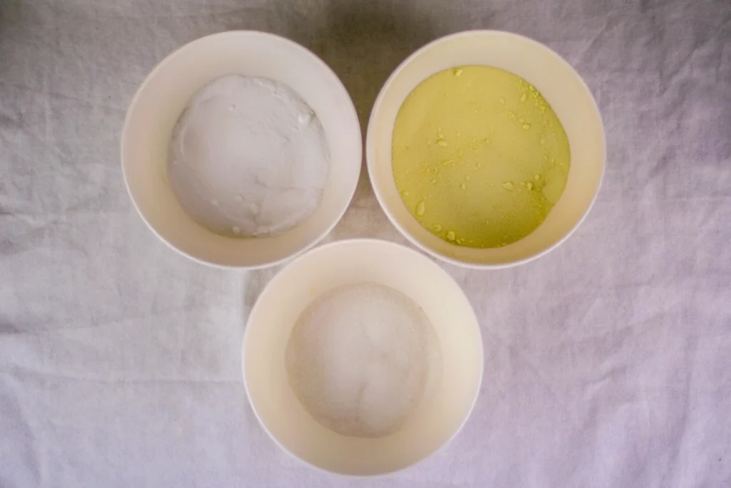 Mezclas de helado preparadas, cada una con su formula