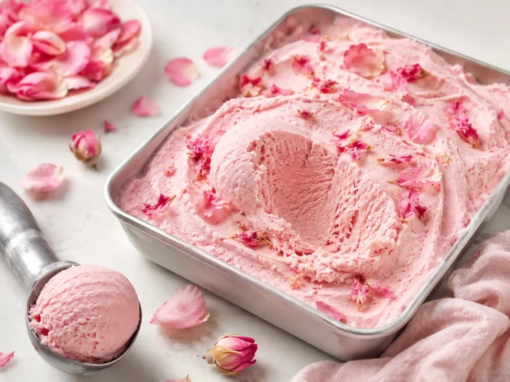Helado de rosas