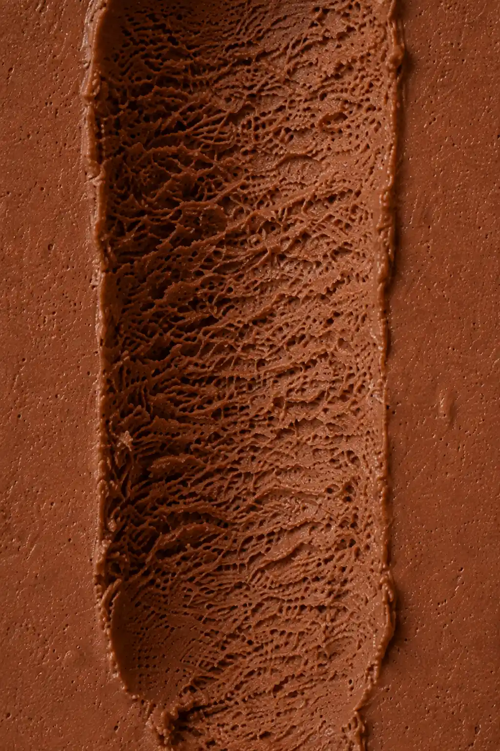 Sorbete de chocolate, detalle de la textura