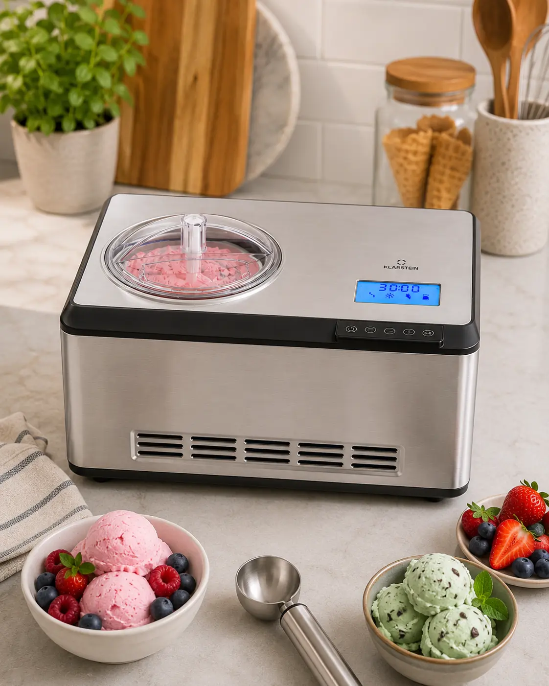 Heladera Klarstein Dolce Bacio Smart con compresor, vista de cabecera