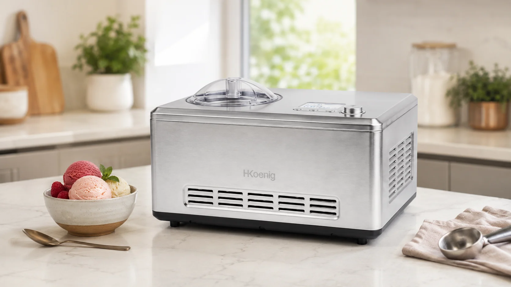 Heladera H.Koenig HF320 con compresor, vista de cabecera