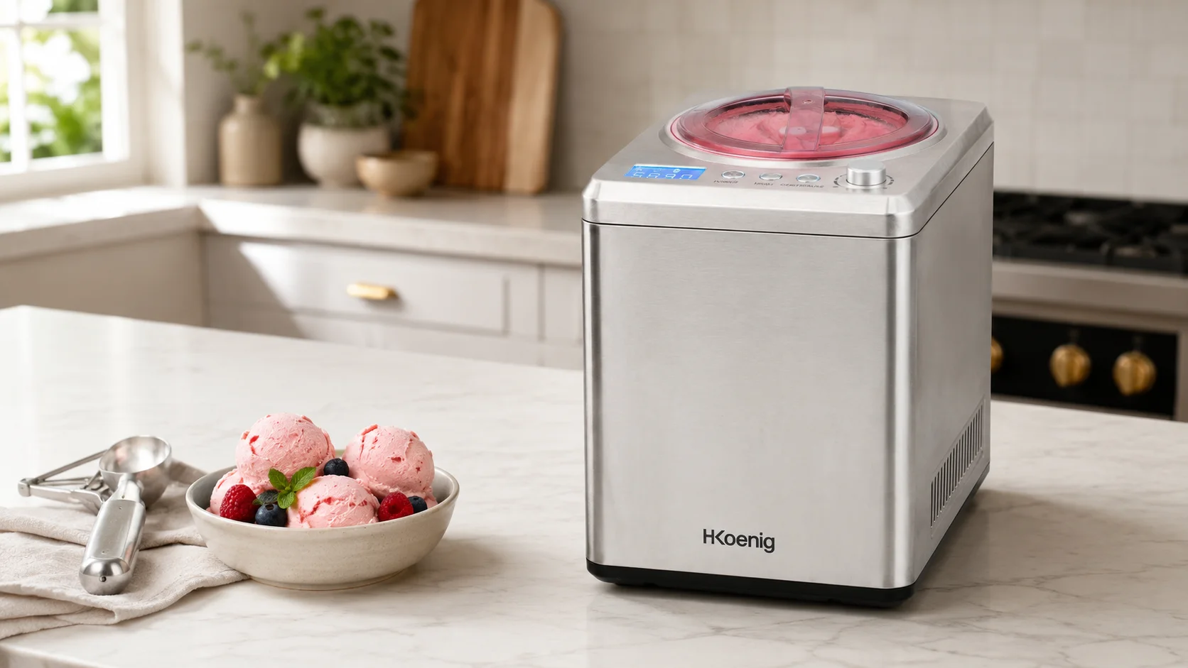 Heladera H.Koenig HF340 con compresor, vista de cabecera