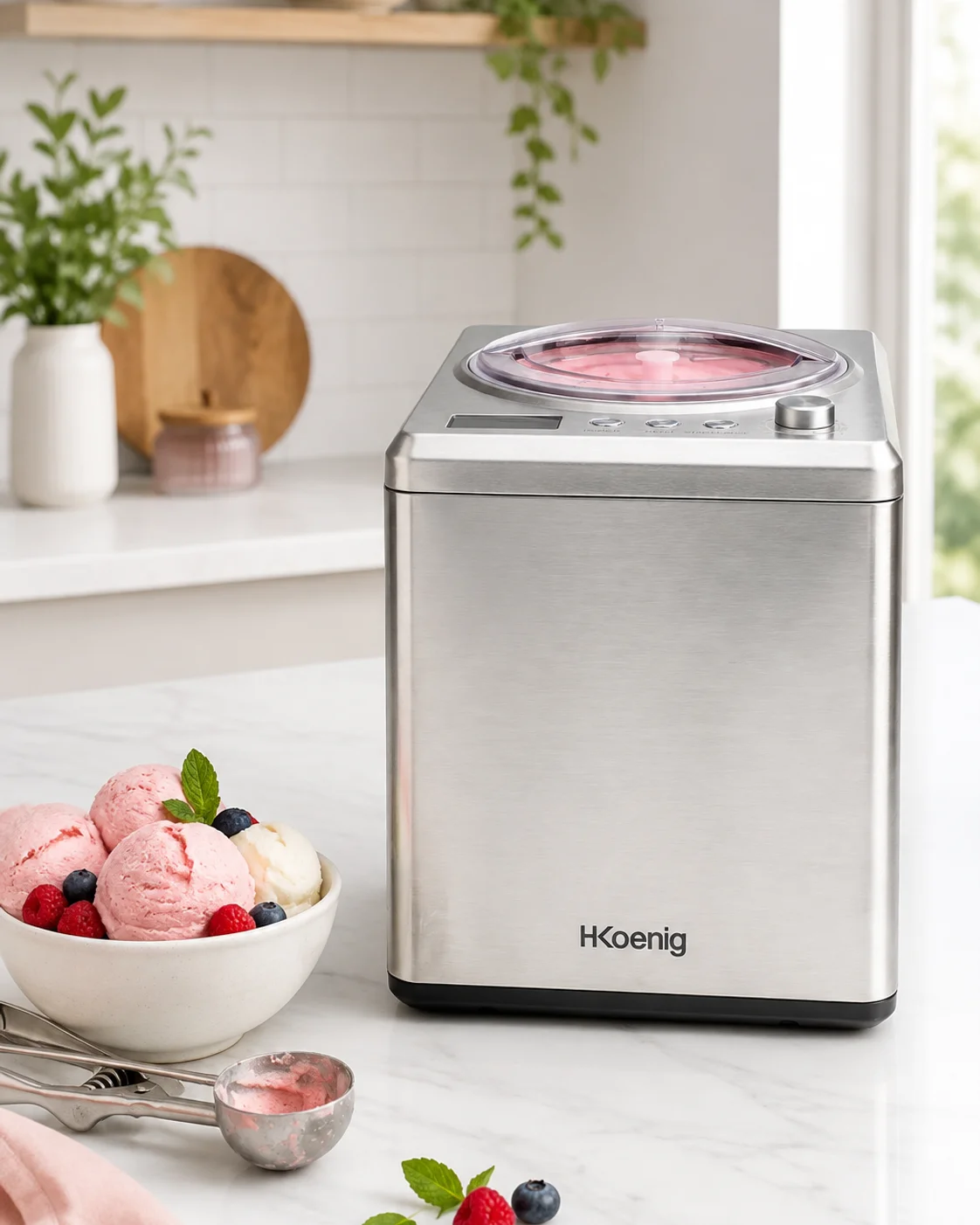 Heladera H.Koenig HF340 con compresor, vista de cabecera