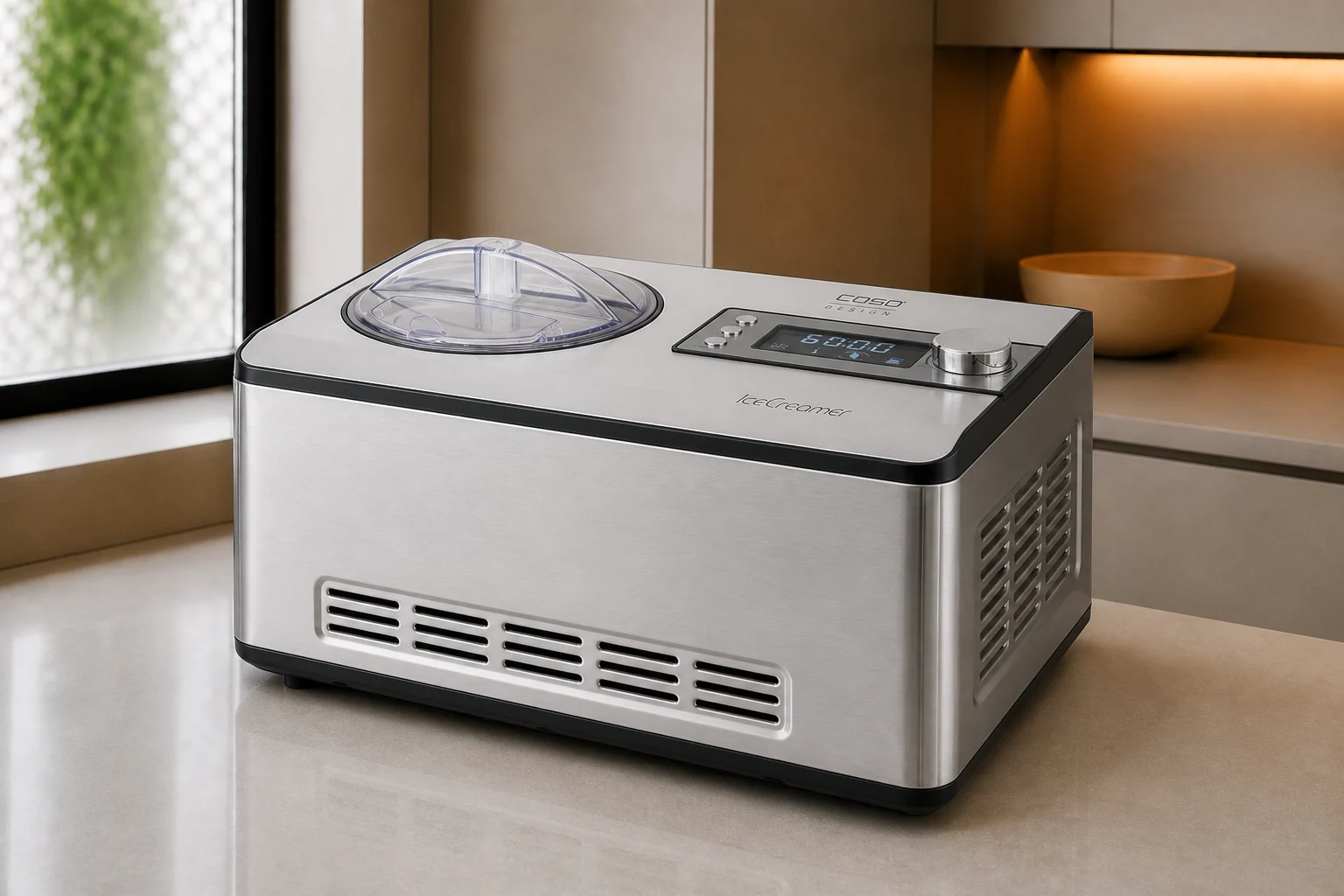 CASO Design IceCreamer 5-in-1 Ice Cream & Yoghurt Maker, No Pre-Freeze, Built-in Compressor, 2L Capacity, Electric, Black horizontal 2