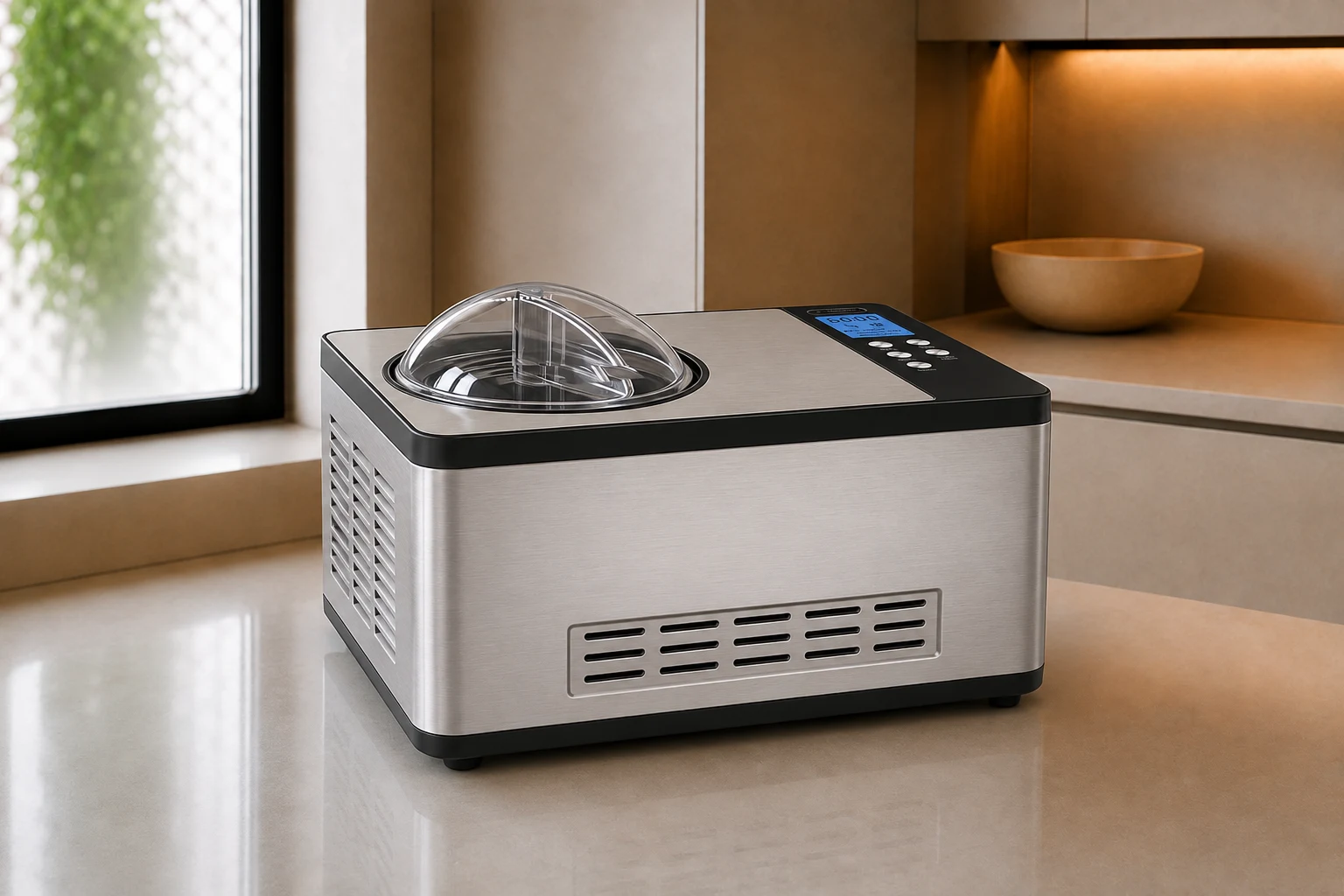 Whynter Ice Cream Maker 2.1 Qt Automatic, Built-In Compressor, ICM-200LS horizontal 2