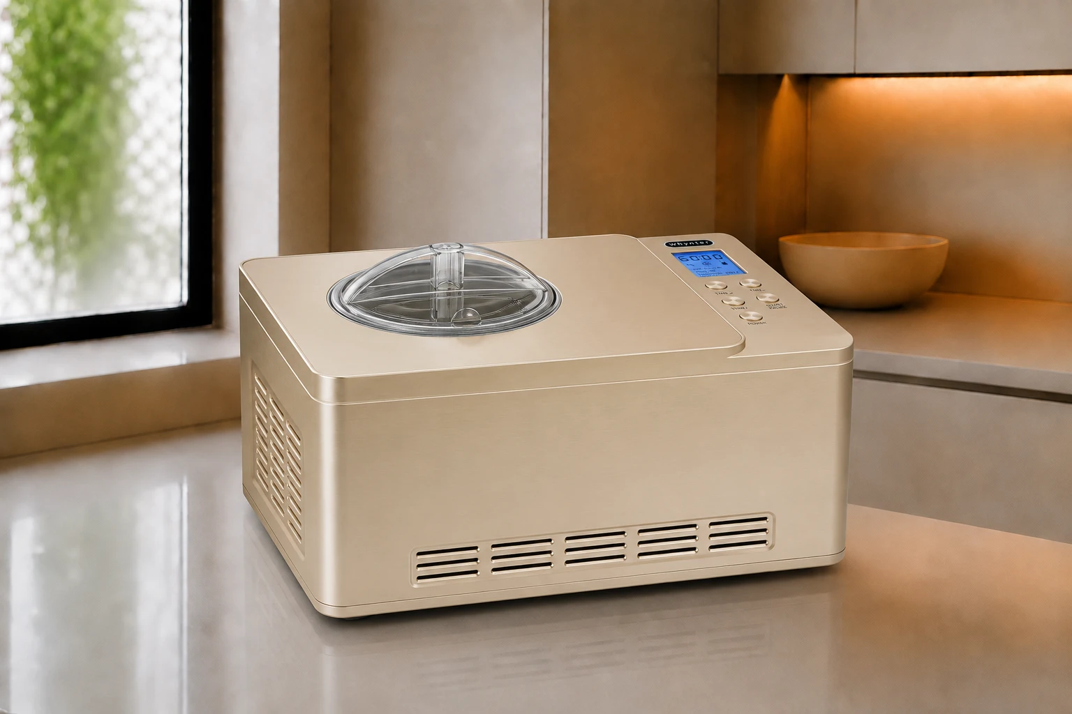 Whynter Ice Cream Maker & Yogurt 2 Qt, No Pre-Freeze Compressor ICM-220CGY horizontal 2