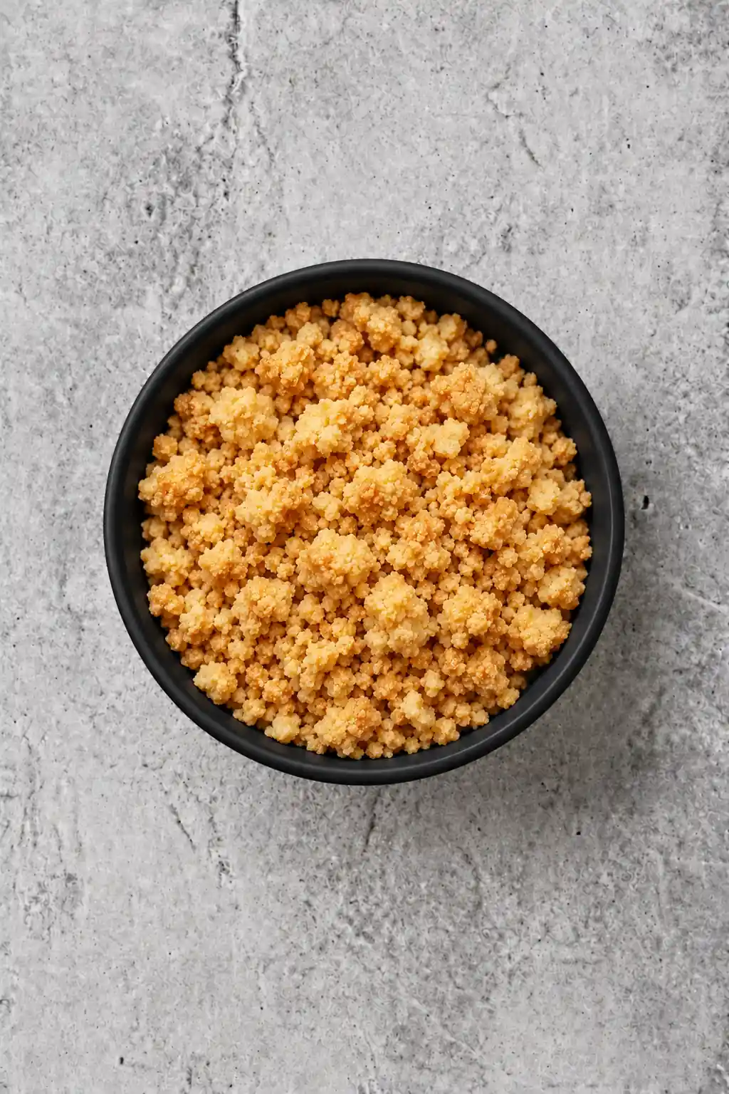 Crumble med røde bær, set oppefra