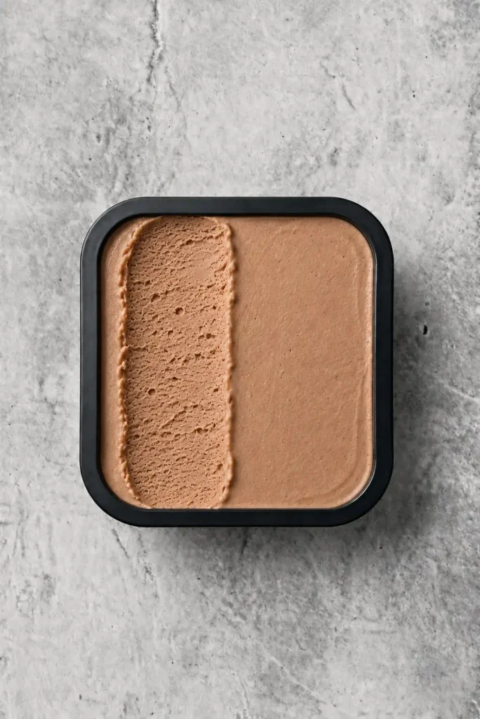 Nutella-Eis, von oben gesehen