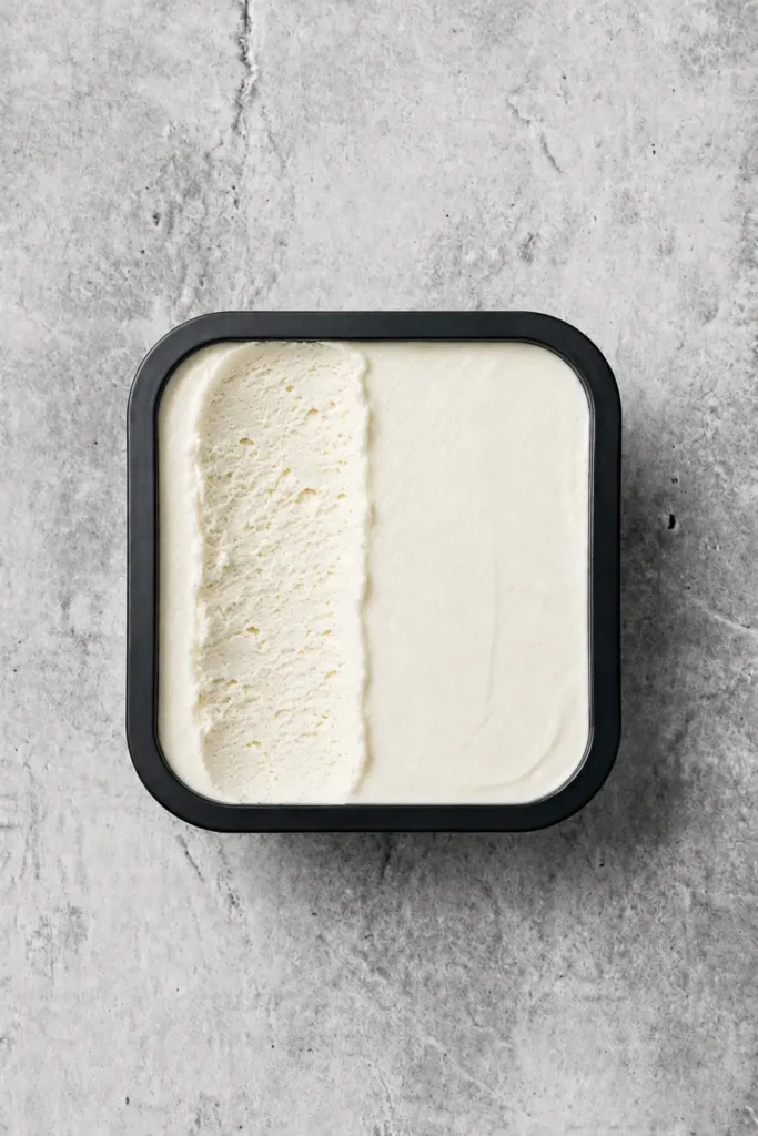 Ricotta-Eis, von oben gesehen